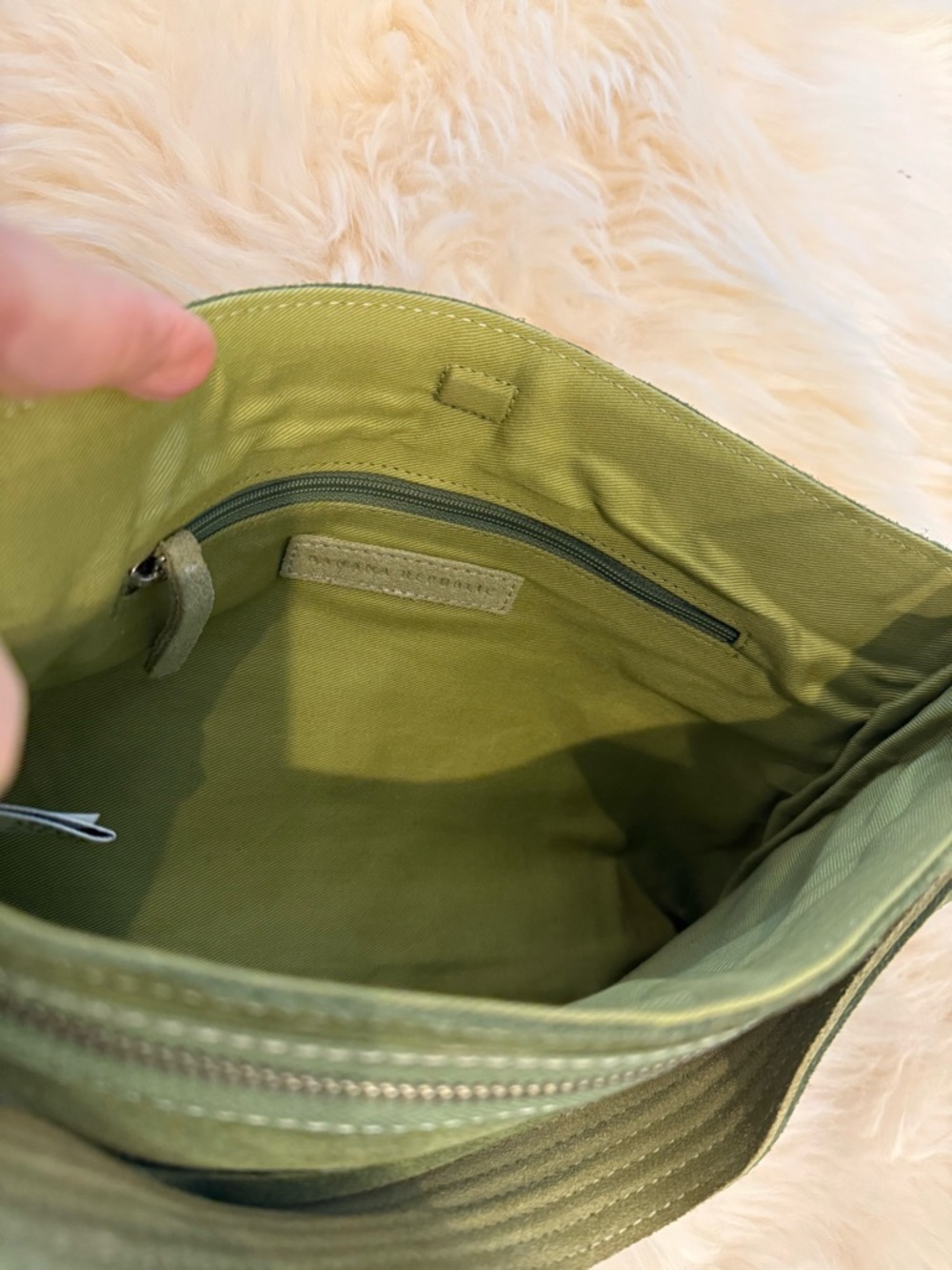 Banana Republic Olive Green Suede Shoulder Bag - Picture 8 of 15